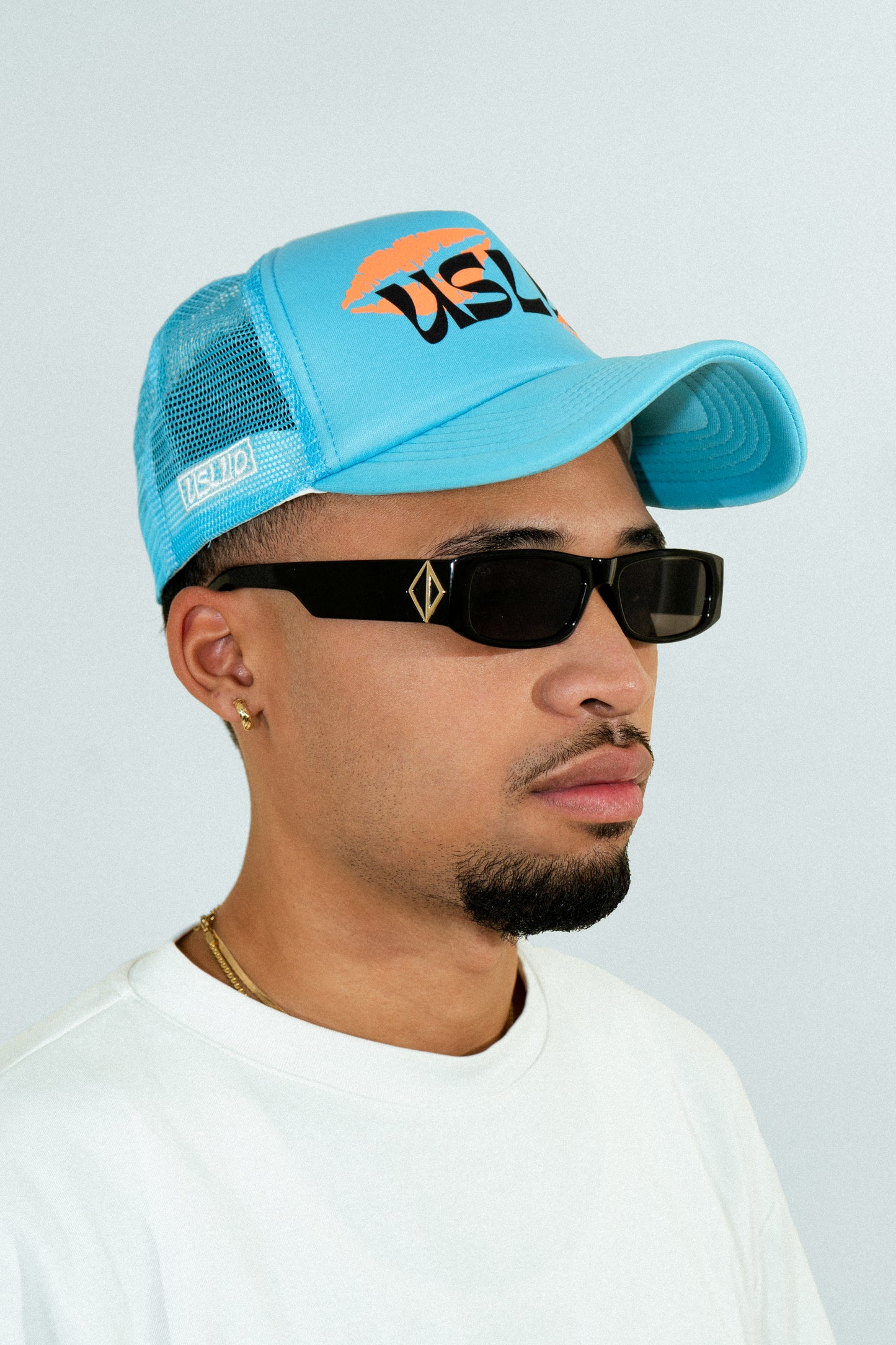 Cyan blue Trucker hat